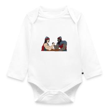 Viking Viking's men - Organic Longsleeve Baby Bodysuit - white - Front
