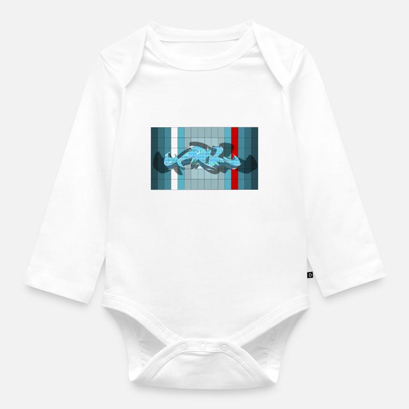 graffiti - Baby Bio-Langarm-Body - Weiß