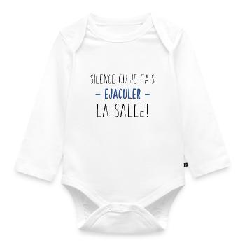 Ejaculer La Salle - Black Blue - Organic Longsleeve Baby Bodysuit - white - Front