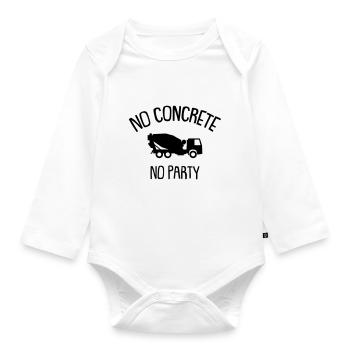 no concrete no party - Organic Longsleeve Baby Bodysuit - white - Front