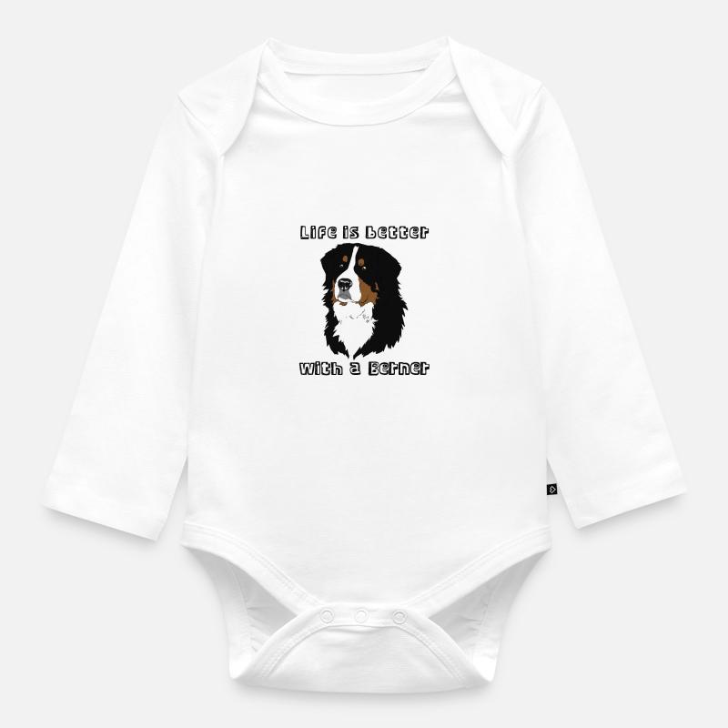 Bouvier Bernois - Body Bébé bio manches longues - blanc