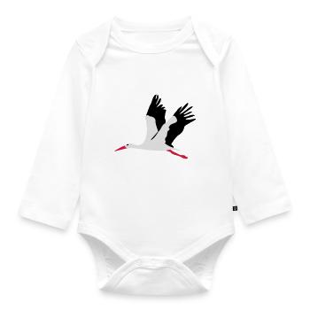 Stork - Organic Longsleeve Baby Bodysuit - white - Front