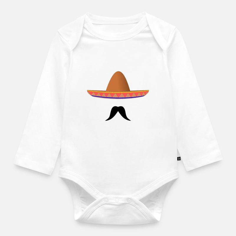 Sombrero mexicain - Body Bébé bio manches longues - blanc