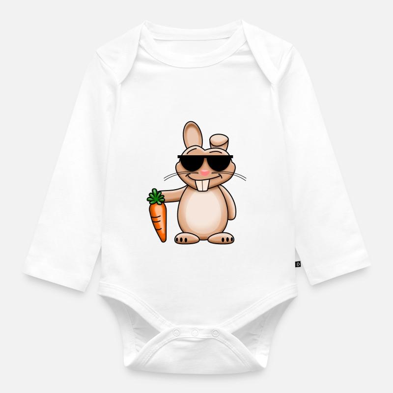 Lapin - Body Bébé bio manches longues - blanc