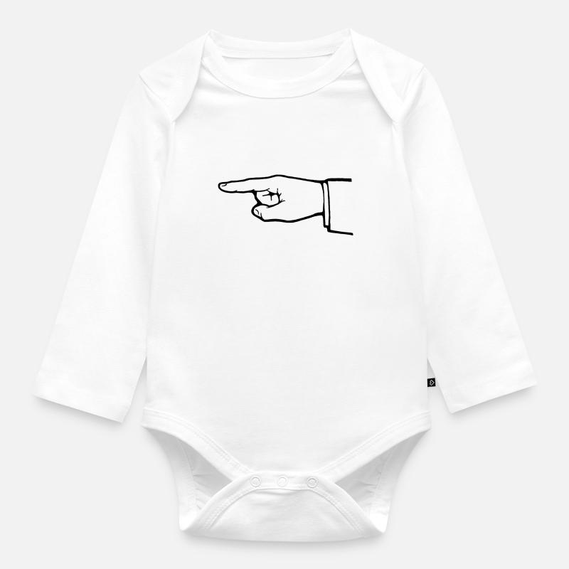 Main - Body Bébé bio manches longues - blanc