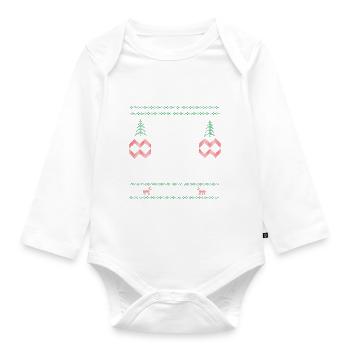 Weihnachtlicher Spaß – Ho-Ho-Hoit di Gosch'n - Baby Bio-Langarm-Body - Weiß - Vorne