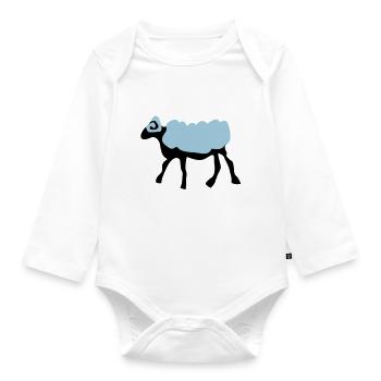 sheep_farm_animal - Body Bébé bio manches longues - blanc - Devant