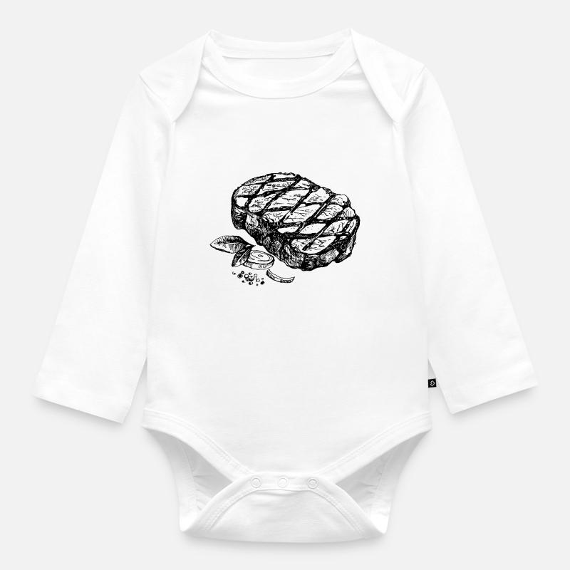 Steak - Baby Bio-Langarm-Body - Weiß