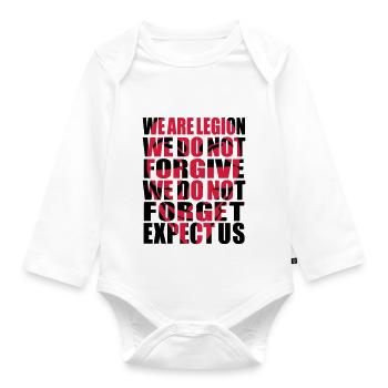 Anonymous Motto Shadow - Baby Bio-Langarm-Body - Weiß - Vorne