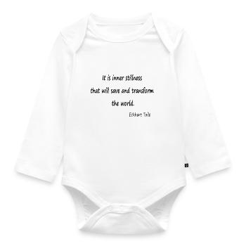 Innere Stille - Baby Bio-Langarm-Body - Weiß - Vorne