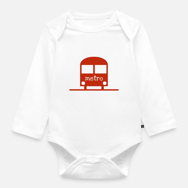 métro - Body Bébé bio manches longues - blanc