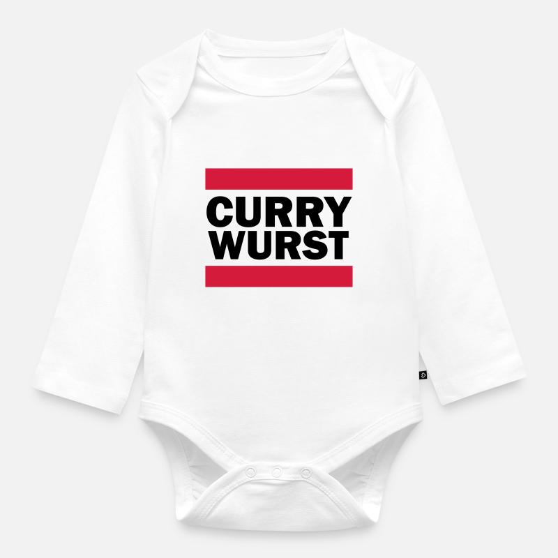 Currywurst - Organic Longsleeve Baby Bodysuit - white