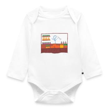 Market stick figures, trade goods flea market job - Organic Longsleeve Baby Bodysuit - white - Front
