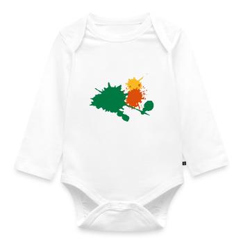 Color blobs blobs paintball decoration - Organic Longsleeve Baby Bodysuit - white - Front