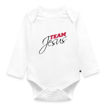 Katholisch Team Jesus Christus Christ Evangelisch - Baby Bio-Langarm-Body - Weiß - Vorne
