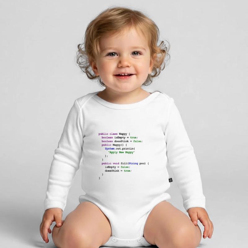 Java Code New Baby - Windel Baby Bio-Langarm-Body