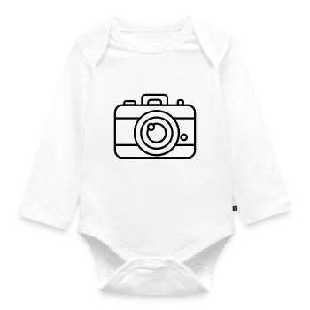 Appareil photo - Body Bébé bio manches longues - blanc - Devant