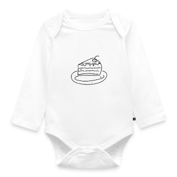 piece of cake - Organic Longsleeve Baby Bodysuit - white - Front
