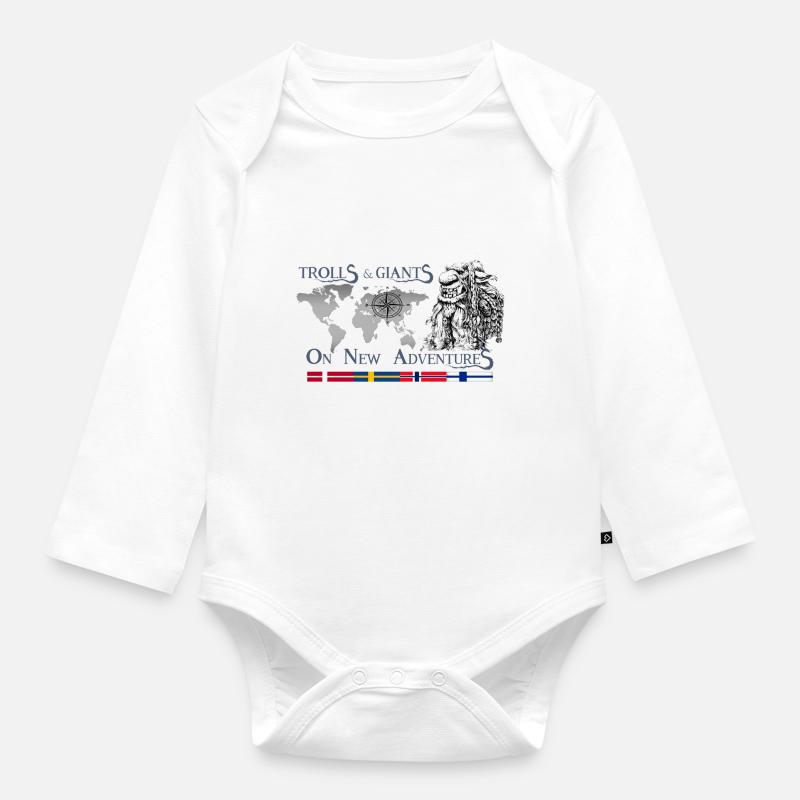Trolls 2 GRA FRONT - Body Bébé bio manches longues - blanc