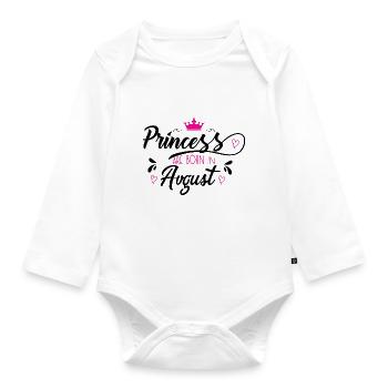 birthday august - Baby Bio-Langarm-Body - Weiß - Vorne