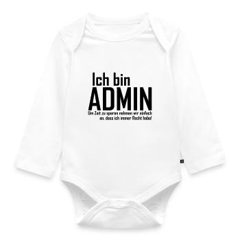 admin - Baby Bio-Langarm-Body - Weiß - Vorne
