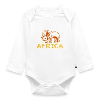 Afrique - Body Bébé bio manches longues - blanc - Devant