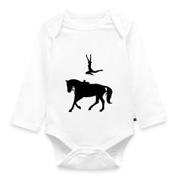 Voltigieren Sprung - Baby Bio-Langarm-Body - Weiß - Vorne