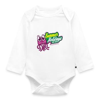 summer holidays - Organic Longsleeve Baby Bodysuit - white - Front