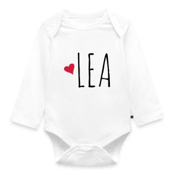 Cool Lea gifts with heart - Organic Longsleeve Baby Bodysuit - white - Front