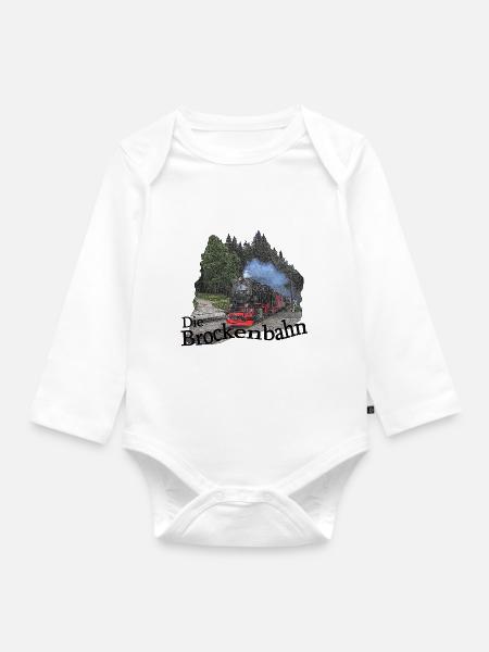 brockenbahn dampflok schierke 1 - Baby Bio-Langarm-Body - Weiß