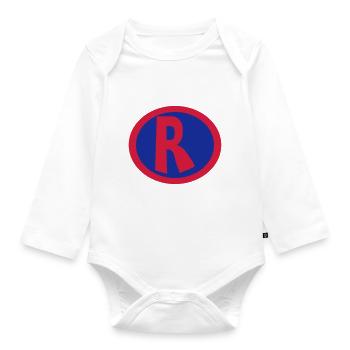 Super, Superheld, Superheldin, Hero, R - Organic Longsleeve Baby Bodysuit - white - Front