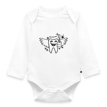 Tooth fairy / tooth fairy (1c) - Organic Longsleeve Baby Bodysuit - white - Front