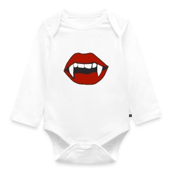 Vampire Halloween Lips - Organic Longsleeve Baby Bodysuit - white - Front