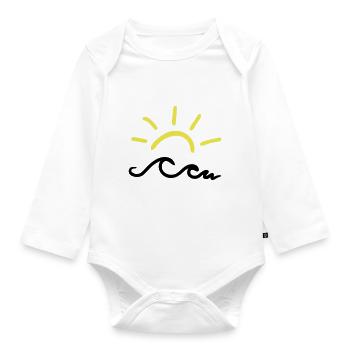 Sonne und Wellen - Baby Bio-Langarm-Body - Weiß - Vorne