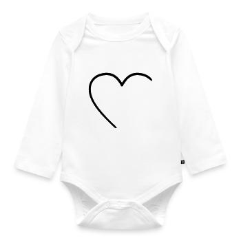 Coeur ouvert au texte - Body Bébé bio manches longues - blanc - Devant