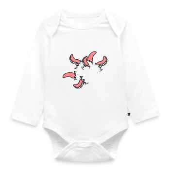 Monster octopus squid tentacles break free - Organic Longsleeve Baby Bodysuit - white - Front