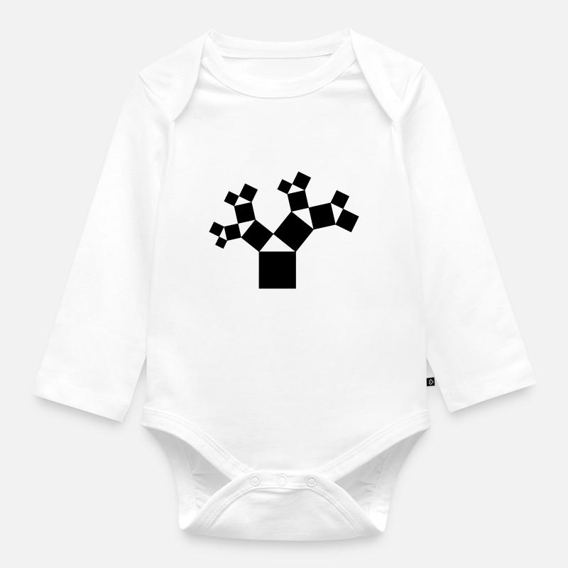 Pythagoras - Baby Bio-Langarm-Body - Weiß
