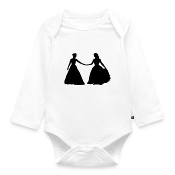 Lesbische Prinzessin, lgbt - Baby Bio-Langarm-Body - Weiß - Vorne