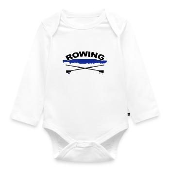 Rowing, Rowing - Organic Longsleeve Baby Bodysuit - white - Front