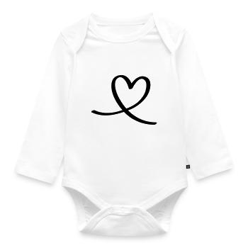 Heart - Baby Bio-Langarm-Body - Weiß - Vorne