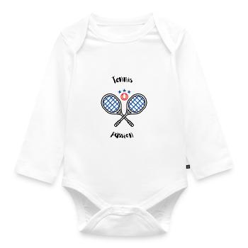 tennis racket tennis passion - Organic Longsleeve Baby Bodysuit - white - Front