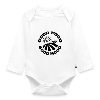 good food - Organic Longsleeve Baby Bodysuit - white - Front