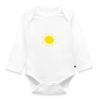 Sonne - Baby Bio-Langarm-Body - Weiß - Vorne