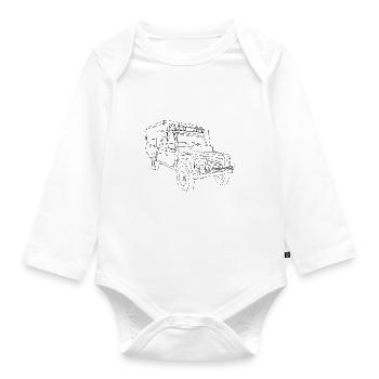 Defender black - Organic Longsleeve Baby Bodysuit - white - Front