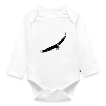 Fliegender Adler - Baby Bio-Langarm-Body - Weiß - Vorne