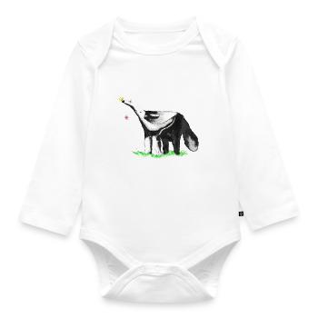 Ant-eater - Organic Longsleeve Baby Bodysuit - white - Front