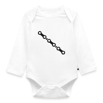 Bicycle chain - Organic Longsleeve Baby Bodysuit - white - Front