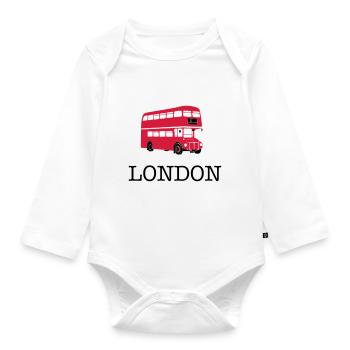 London - Organic Longsleeve Baby Bodysuit - white - Front