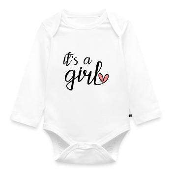 its a girl - Baby Bio-Langarm-Body - Weiß - Vorne