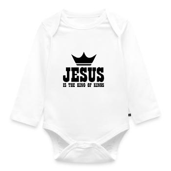 Jesus Christ God God - Organic Longsleeve Baby Bodysuit - white - Front